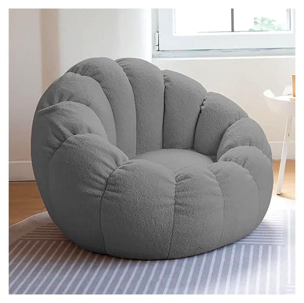 Premium Soft Teddy Fleece Sitzsackbezug für Wohnzimmer und Schlafzimmer, bequem für Erwachsene und Jugendliche, ohne Füllung (Größe: 85 * 65 cm)
