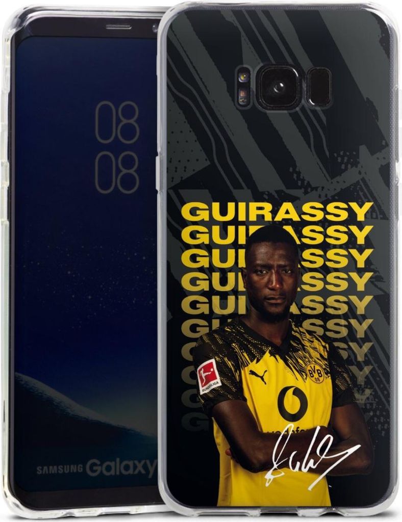 DeinDesign Handyhülle für Samsung Galaxy S8 Plus Silikon Hülle Case Smartphone Schutzhülle BVB Borussia Dortmund Serhou Guirassy