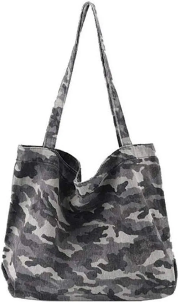 Sac à provisions camouflage gris pour femme - Pratique pour le marché