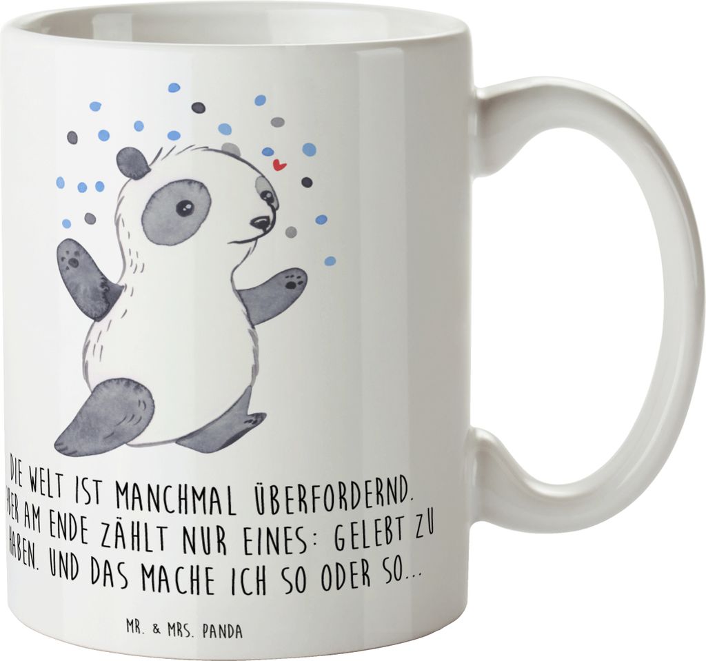 Mr. & Mrs. Panda Teetasse Panda Bipolar - Weiß - Geschenk, Becher, Bipolare Störung, Kaffeebecher, Pott, Kaffeetasse, Tasse