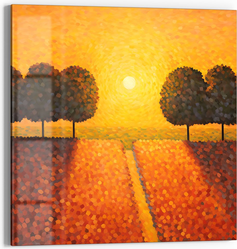 DEQOART Glasbild Echtglas 50x50 cm 'Pfad zur Sonne' Produktbild 