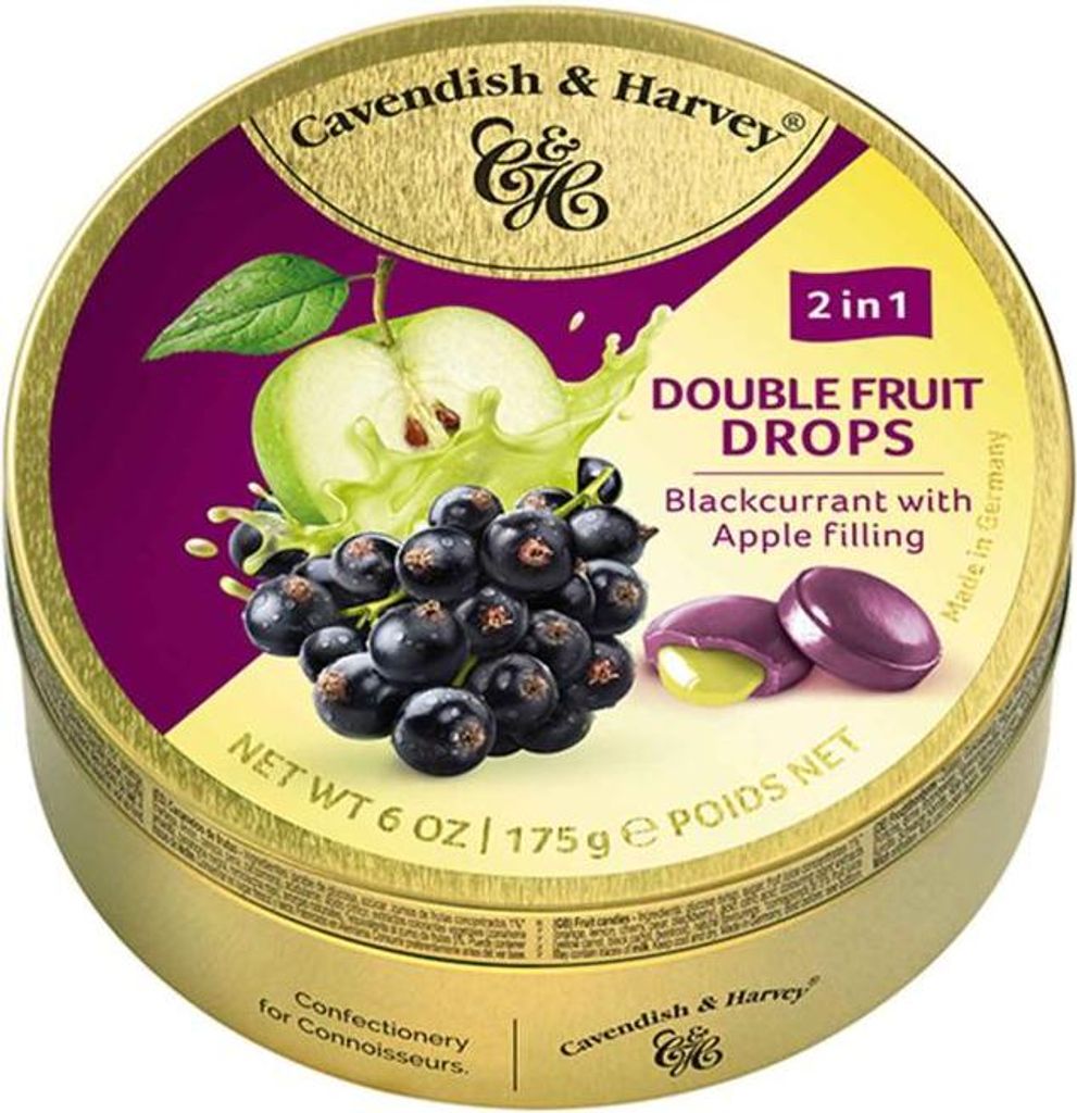 Cavendish & Harvey Blackcurrant-Apple Filled Drops 175g Produktbild 
