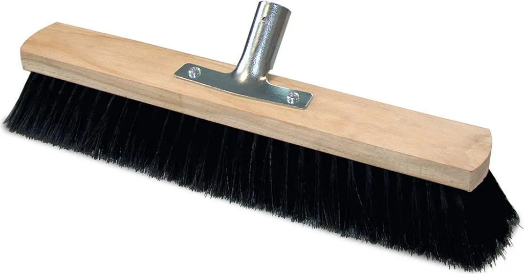 Scopa Industriale 60cm Setole Naturali Crine e Manico Ferro Rinforzato
