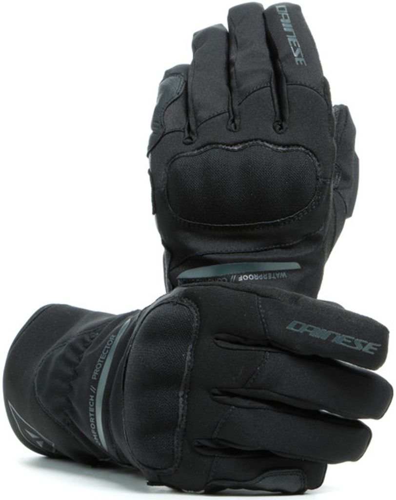 Dainese Aurora D-Dry wasserdichte Damen Motorradhandschuhe (Black/Black,M)
