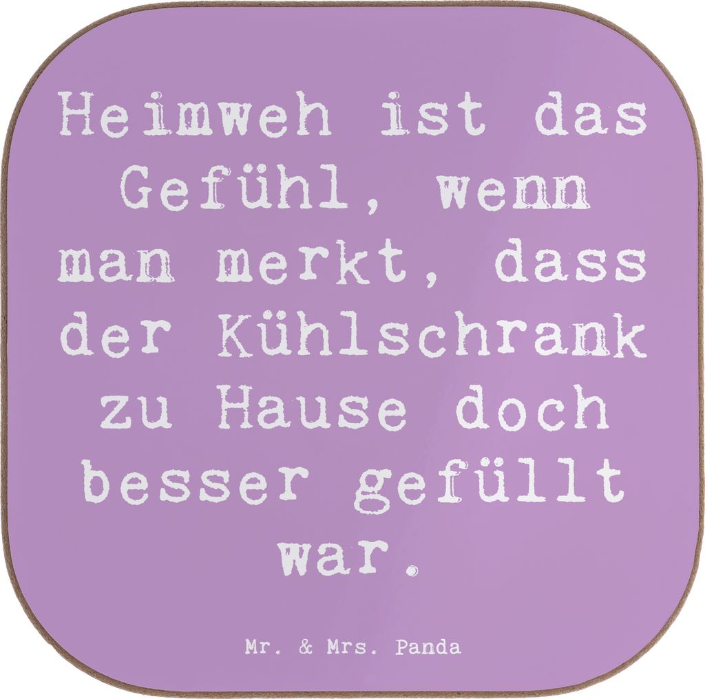 Mr. & Mrs. Panda Untersetzer für Gläser Spruch Heimweh Kühlschrank - Lavendeltraum - Geschenk, Zitat, Glas, Tasse, vertraut, Alltag, Motivation,...