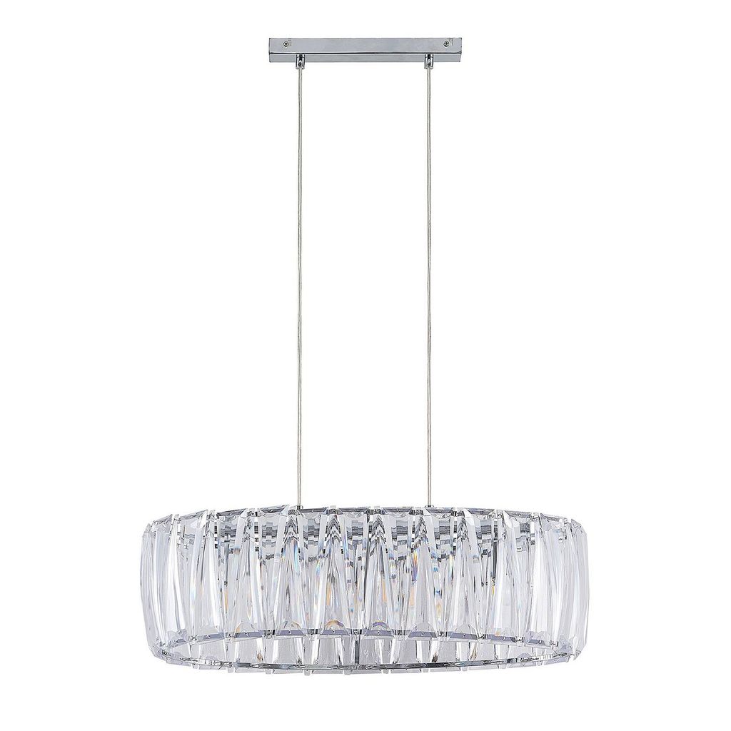 Lindby Hängelampe Sofia, 68 cm, 3-flammig, E14, chrom/klar