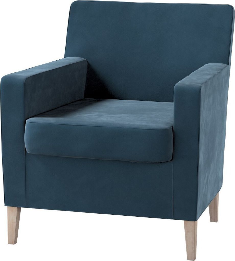 Dekoria Bezug für Karlstad Sessel (hoch), blau, Produktbild 
