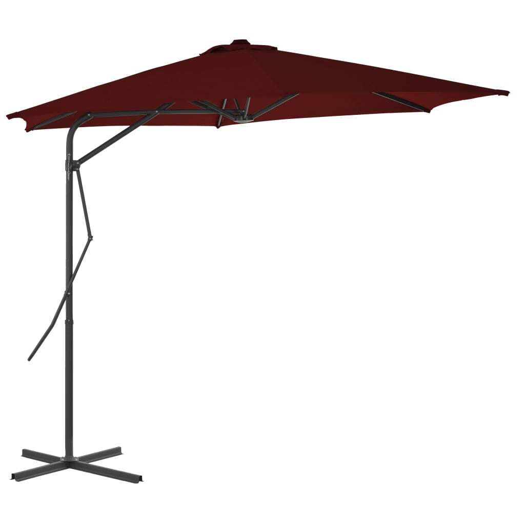 The Living Store Sonnenschirm mit Stahlmast Bordeauxrot 300x230 cm