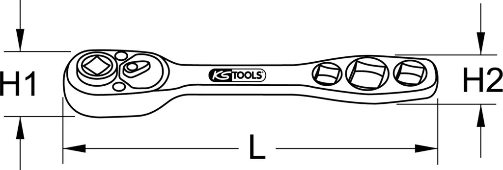 KS TOOLS 130.0222 Clé à cliquet frigoriste umschaltbar 12,70cm 5 pouces