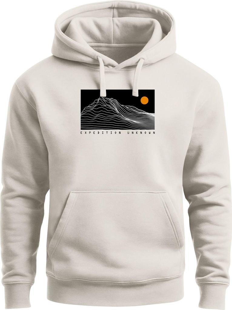 Herren Hoodie Expedition Unknown Kapuzensweatshirt Berglinien Print Adventure Design Männer Streetstyle Neverless