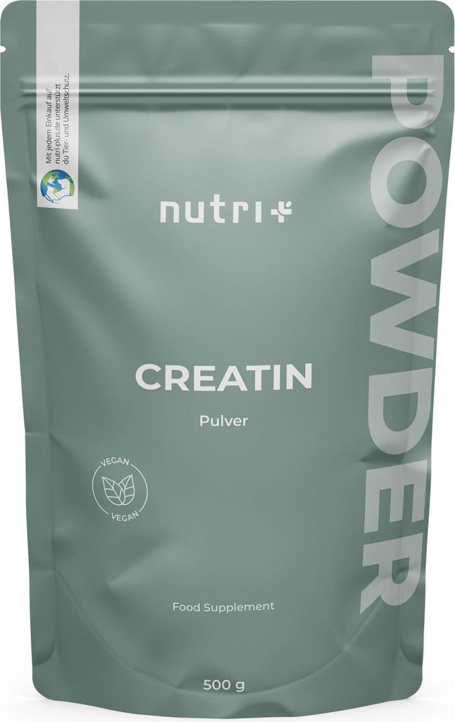 Creatin Monohydrat Pulver - Kreatin 500g - vegan Pure Creatine Monohydrate + B12