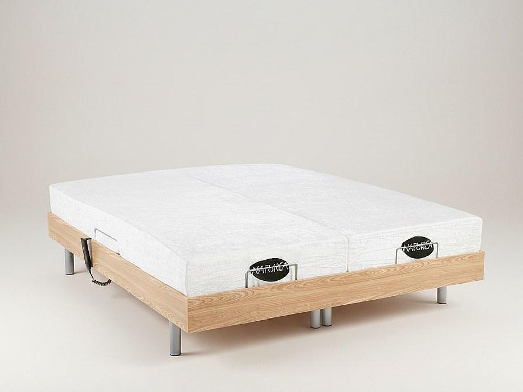Entspannungsset alle Fliesen + Körperformgedächtnis und Bambus LYSIS III von NATUREA - OKIN Motoren - 2 x 70 x 190 cm - Eiche