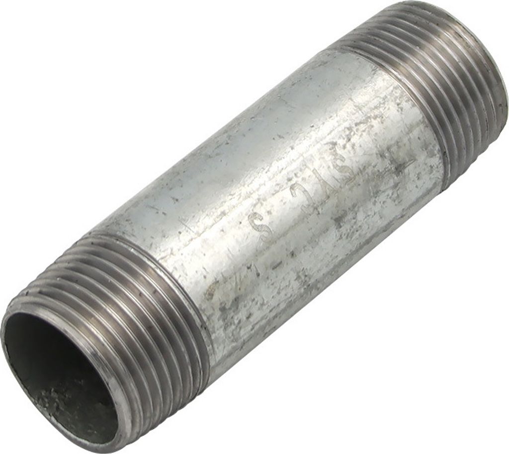 Rohrdoppelnippel 3/4 Zoll 26,9 x 80 mm DN20 Rohrnippel verzinkt