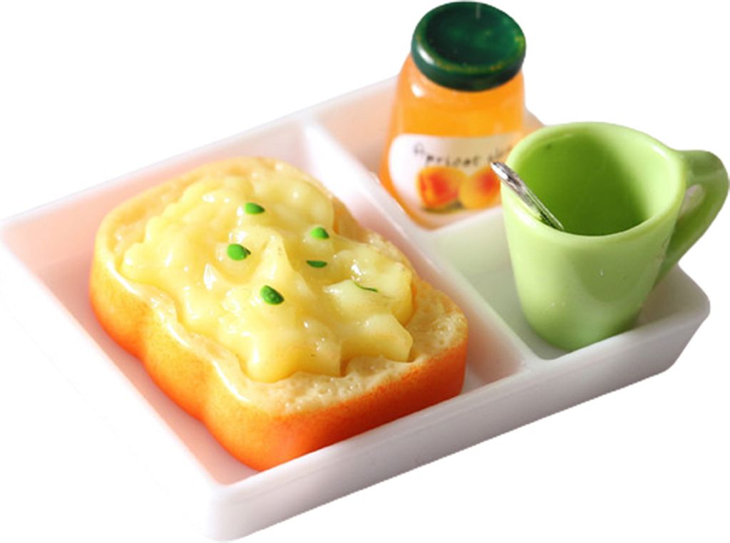 Toastmodellsimulation Schießen Requisiten Harz Dollhouse Miniatur -Ornamente für Spiele-4