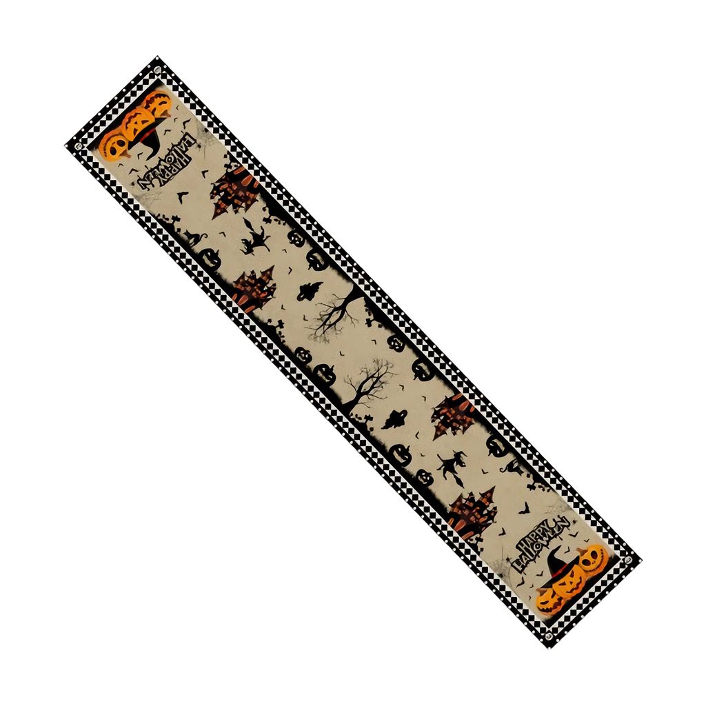 Halloween Party Leinentisch Läufer Happy Halloween Dekoration Home Kinder Trick behandeln-Aprikose ,Größen:L