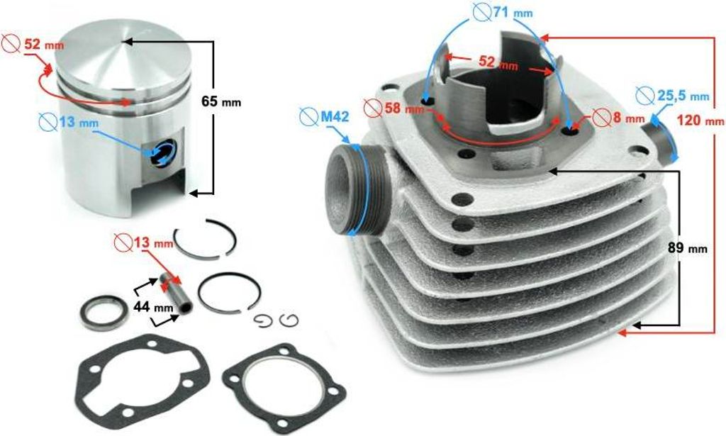 Zylinder für 125cc WSK 125 Motorrad
