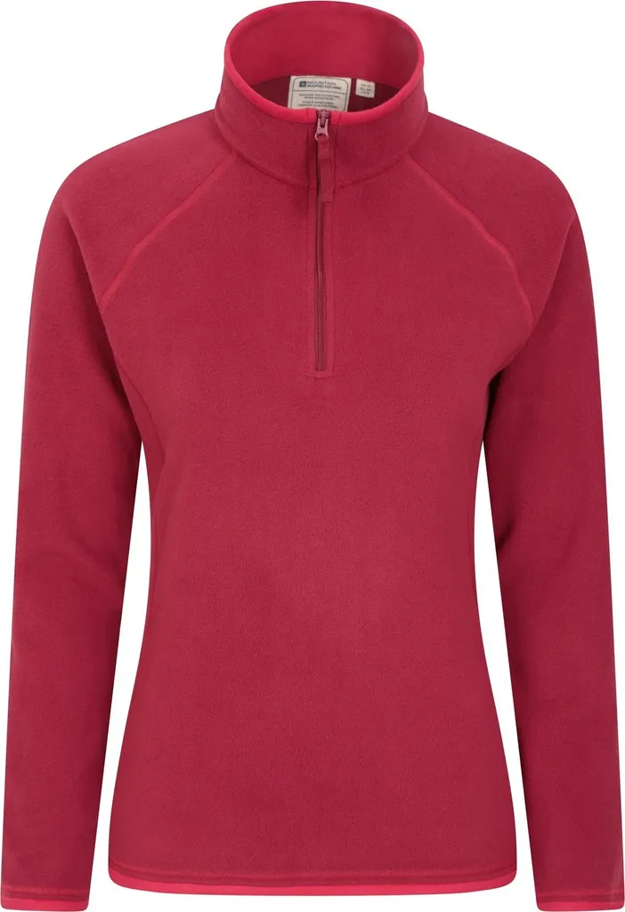 Mountain Warehouse - Top in pile "Montana" con mezza zip per donna MW637 (40 IT) (Rosso scuro)