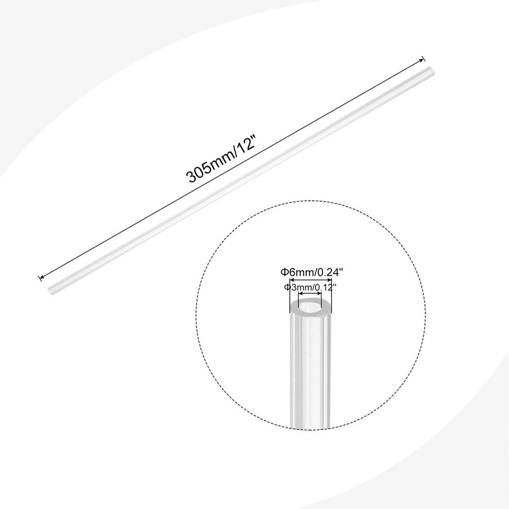 PVC Transparent Rohr, Innendurchmesser 3mm Durchmesser 6mm L?NGE 305mm Acryl Kunststoffrohr fš¹r Lampenbau, Stehlampen, M?bel