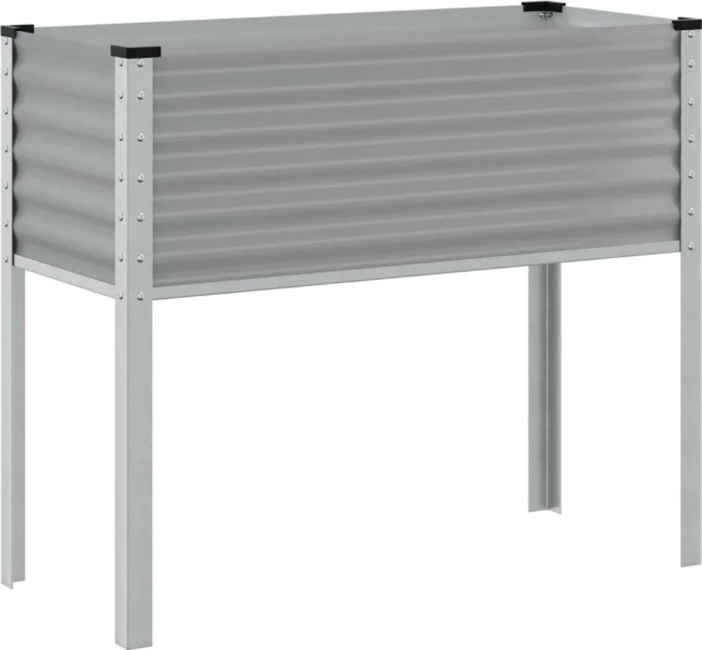 Bac à plantes en Acier Gris 100x45x90 cm Résistant aux Intempéries