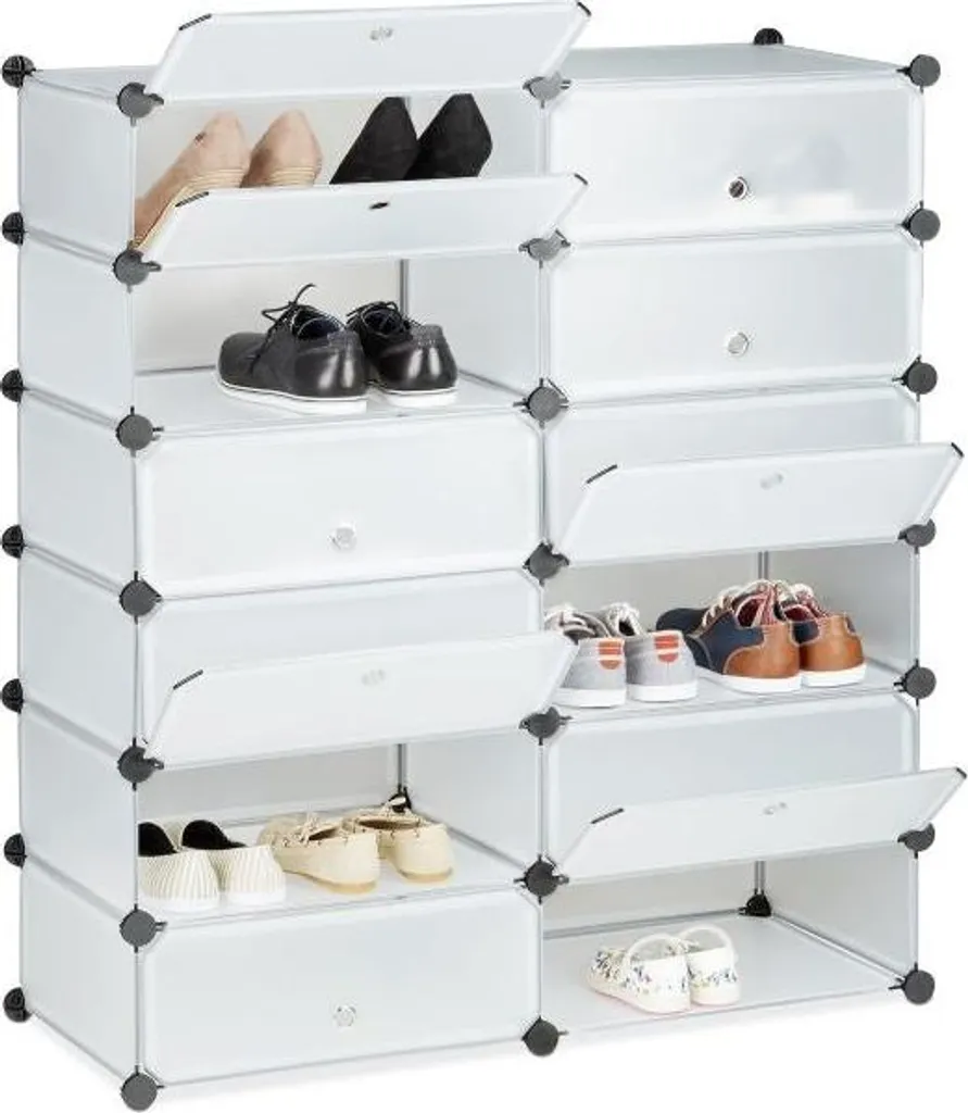 Meuble chaussures 12 compartiments haute capacité - Format gain de place
