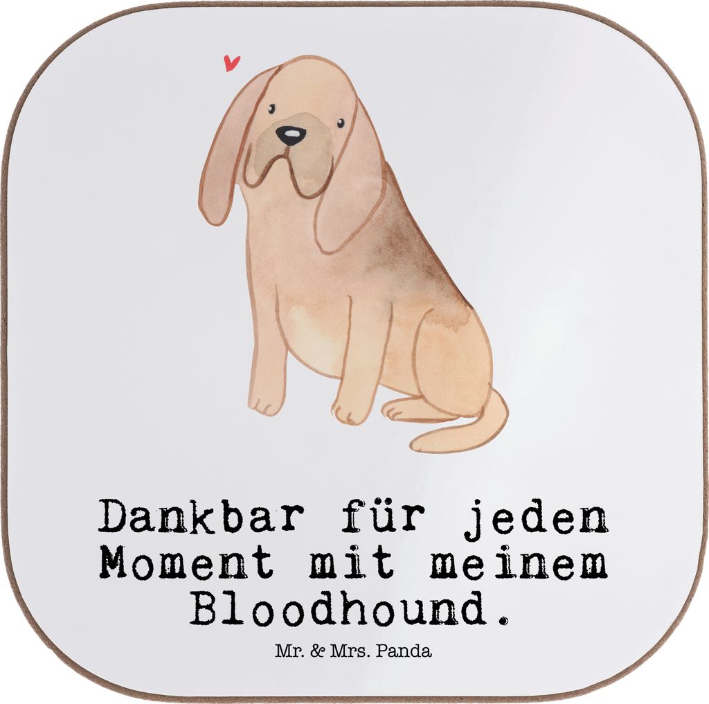 Mr. & Mrs. Panda Tischuntersetzer Bloodhound Moment - Weiß - Geschenk, Untersetzer Kaffee, Chien De Saint Hubert, Bluthund, Tasse, für Gläser, C...