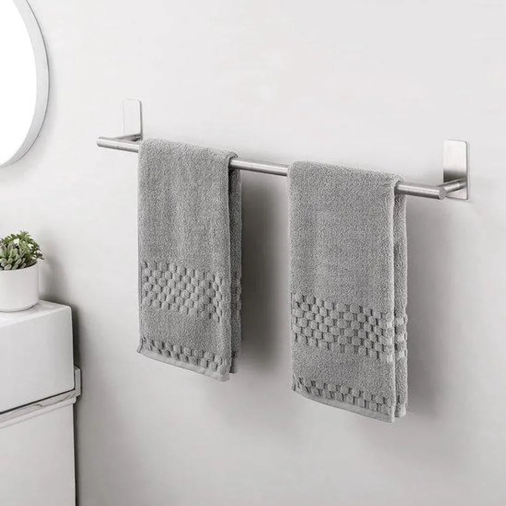Porte-serviettes inox 76 cm fixation murale invisible haute résistance rouille