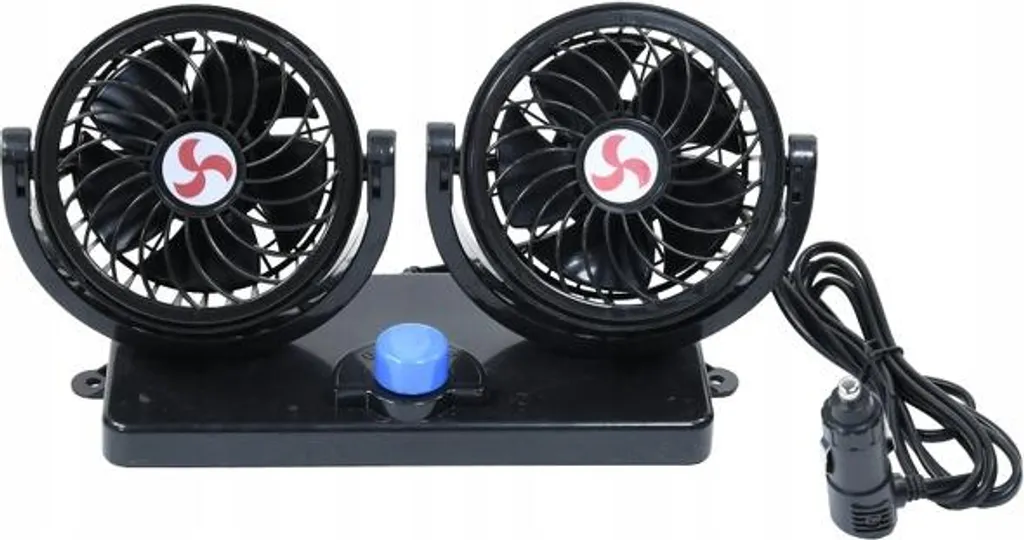 Autoventilateur 360° Double 12V Rotant pour Voiture et Tracteur Agricole