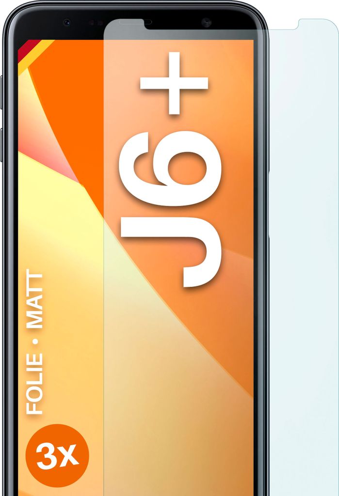 moex 3x Schutzfolie kompatibel mit Samsung Galaxy J6 Plus - Displayschutzfolie Anti Reflex Folie, Matt
