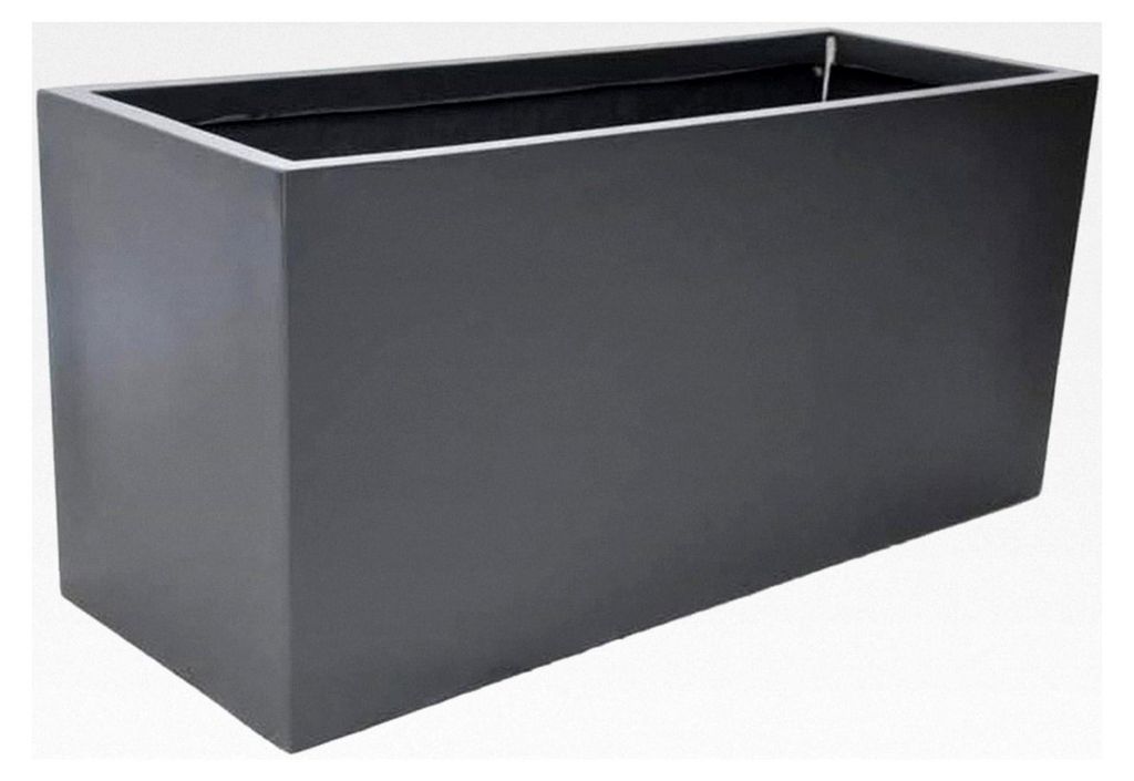Pflanztrog aus Fiberglas in Anthrazit - Größe (LxBxH): 100x40x50 cm