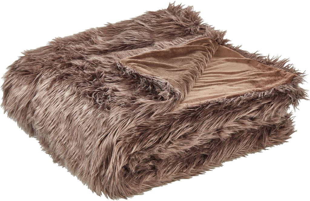 BELIANI Tagesdecke Braun 200 x 220 cm Polyester für Schlafzimmer für Wohnzimmer