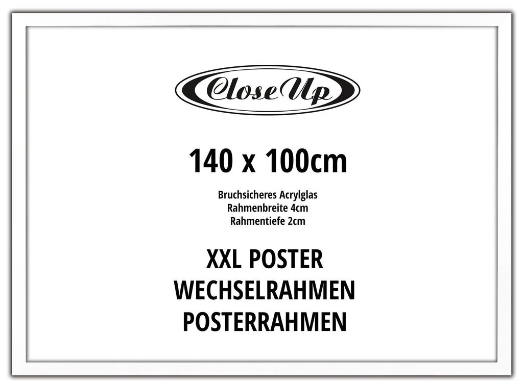 XXL Posterrahmen 100 x 140 cm weiß Produktbild 