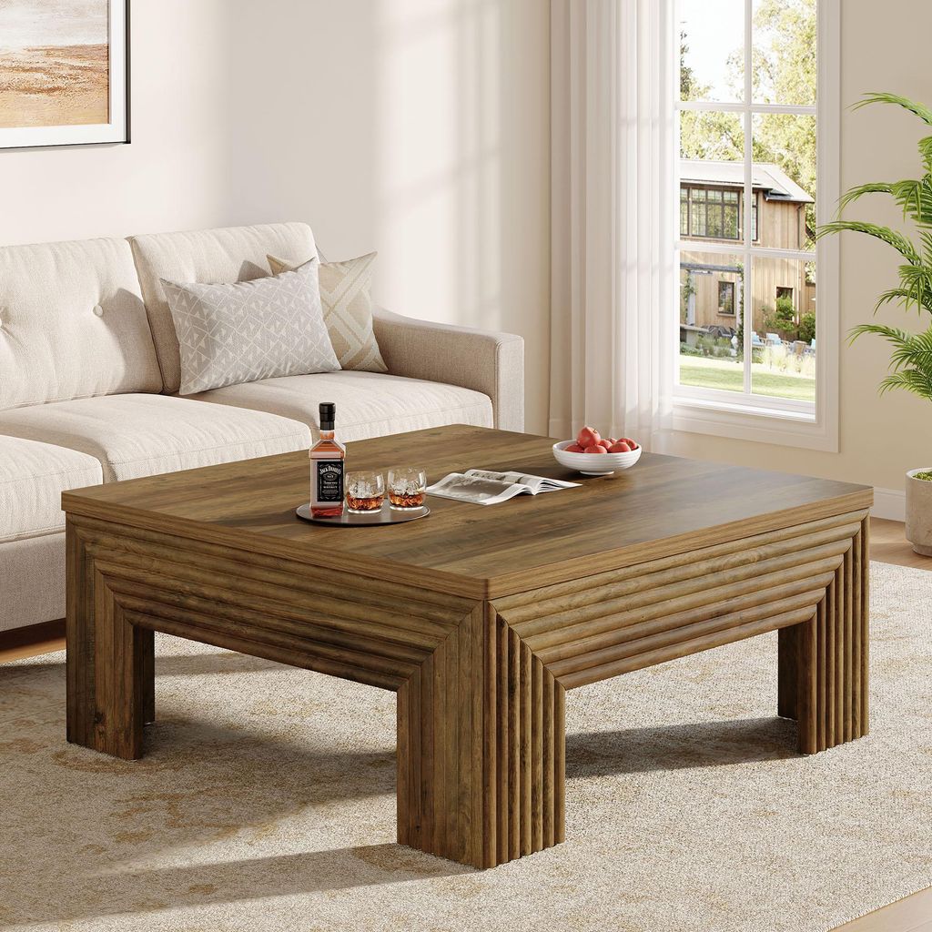 Table basse, table de salon carrée 100 cm, table d'appoint, Image du produit 
