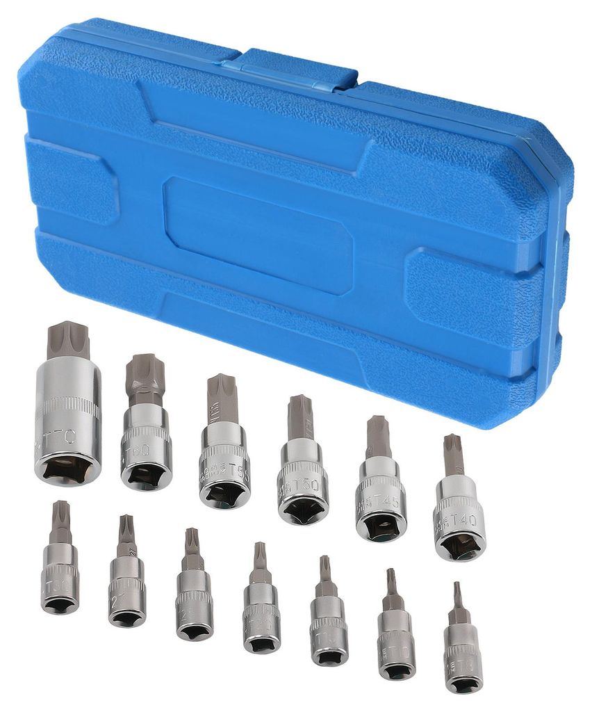 13-teilig CRV Steckschlüsselsatz 1/4 3/8 1/2 Zoll Bits T8 bis T70