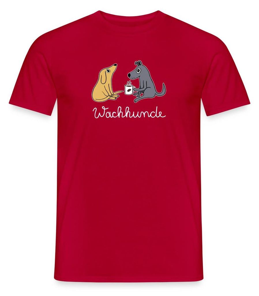 Spreadshirt Wachhunde Hunde Mit Kaffee Wortspiel Männer T-Shirt, XXL, Rot