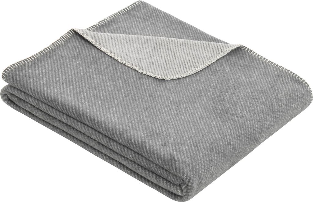s.Oliver Kuscheldecke 150x200 cm - Baumwollmischdecke anthrazit/wollweiß mehrfarbig, Wolldecke, Sofadecke kuschelweich