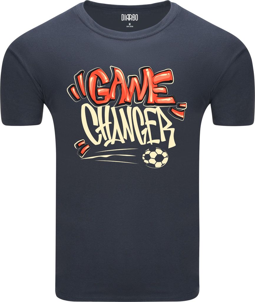 Diarbo Herren T-Shirt mit Sport Druck Bahnbrechend Dunkelgrau Gr.XXL