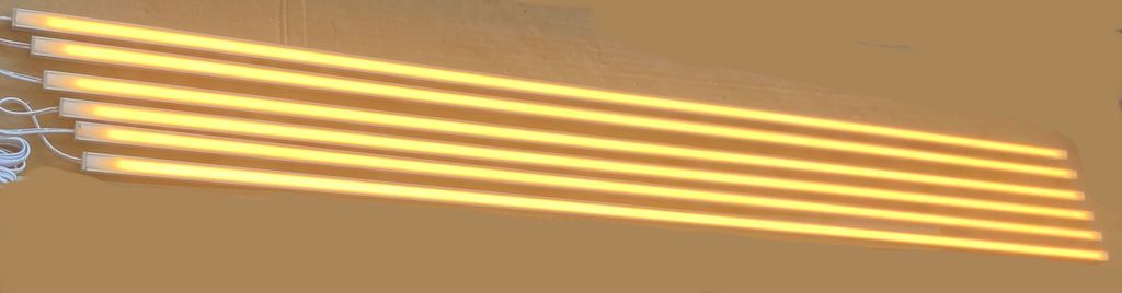 3751 LED Leuchte ALU Holz Paneele mit Rand 6x1m Netzteil Warm Weiß