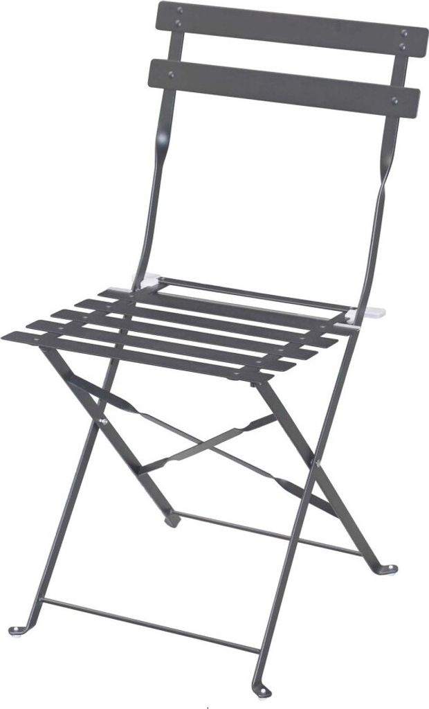 Klappbarer Gartenstuhl aus anthrazitfarbenem Metall
