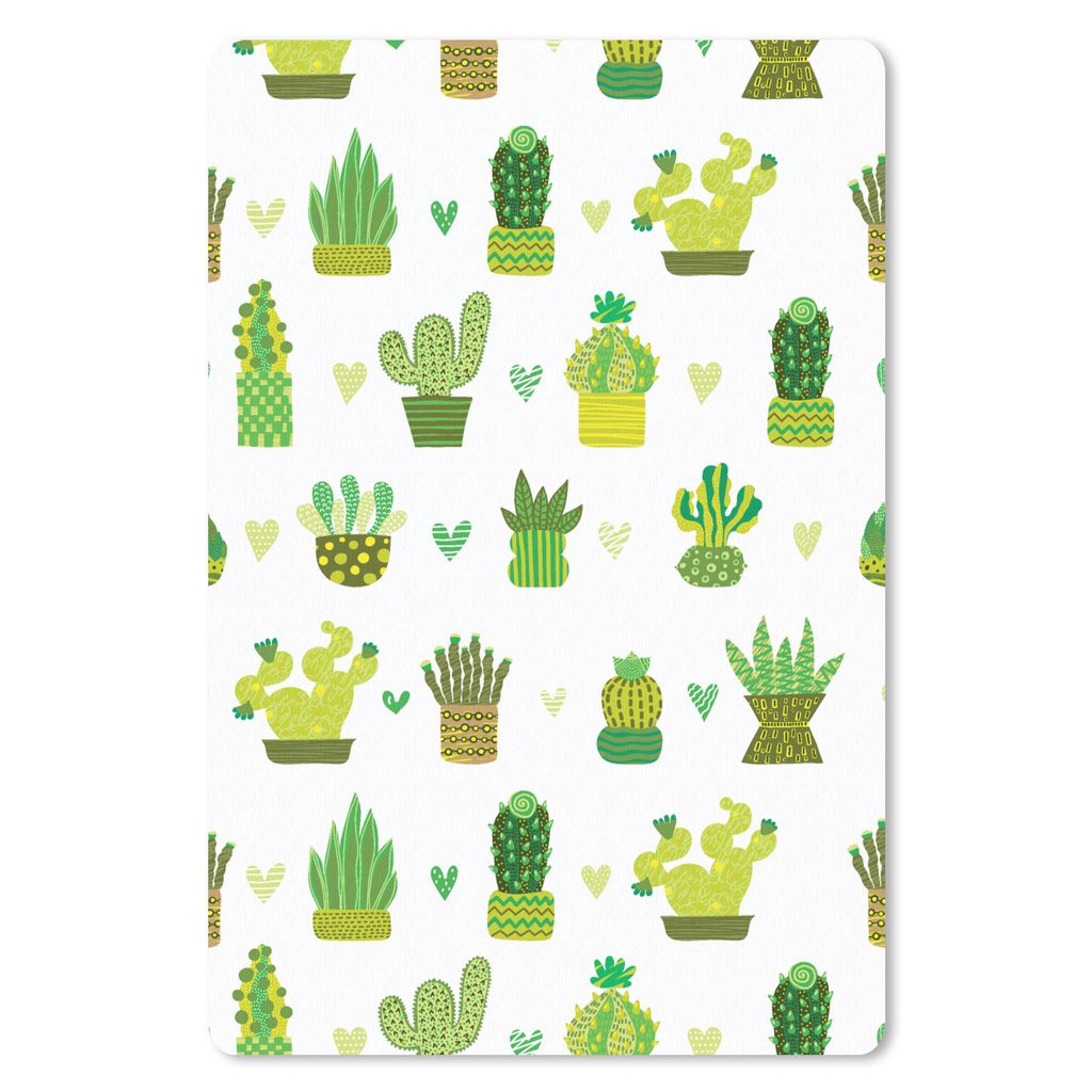 MuchoWow Mauspad Mousepad Sukkulenten - Muster - Kaktus 40x60 cm - Mousepads - Maus Mat - Pad - Mausunterlage - Schreibtisch Accesoire