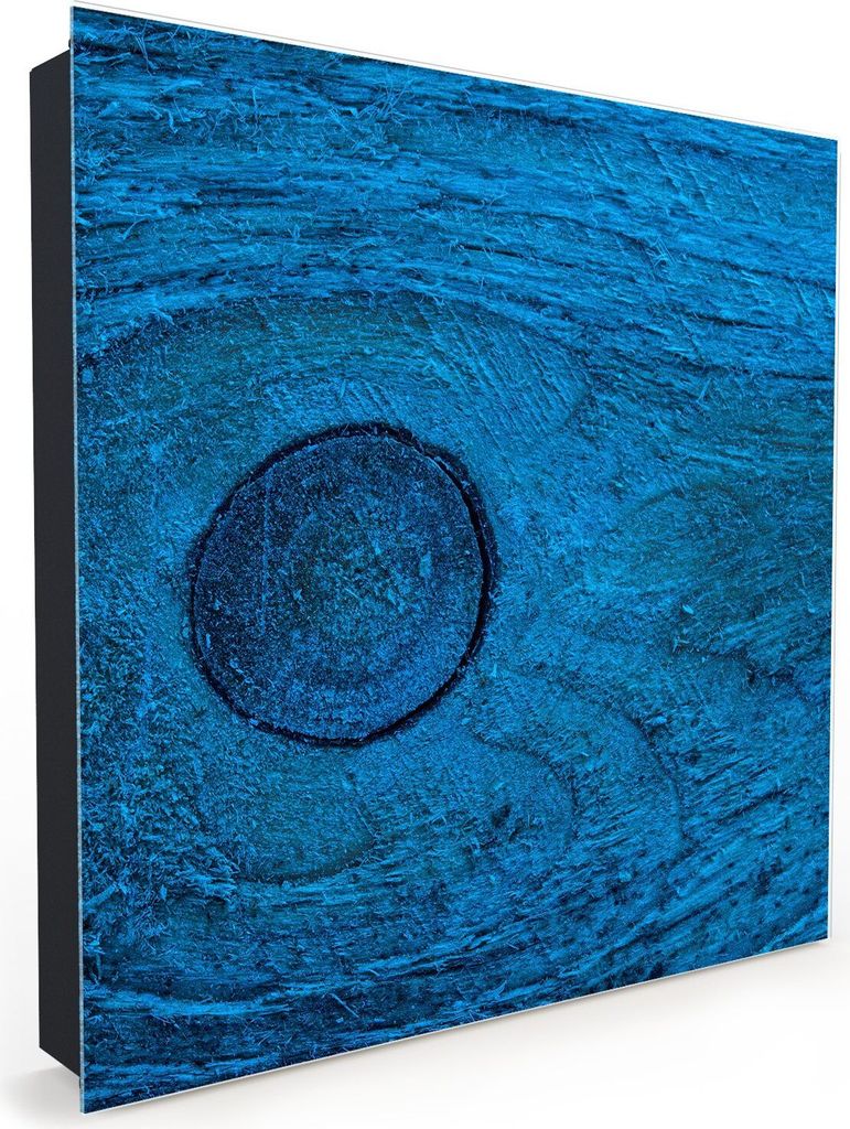 Nachbildung-Schlüsselkasten, Magnetpinnwand und Memoboard mit Glasfront Motiv Blaue Holzstruktur