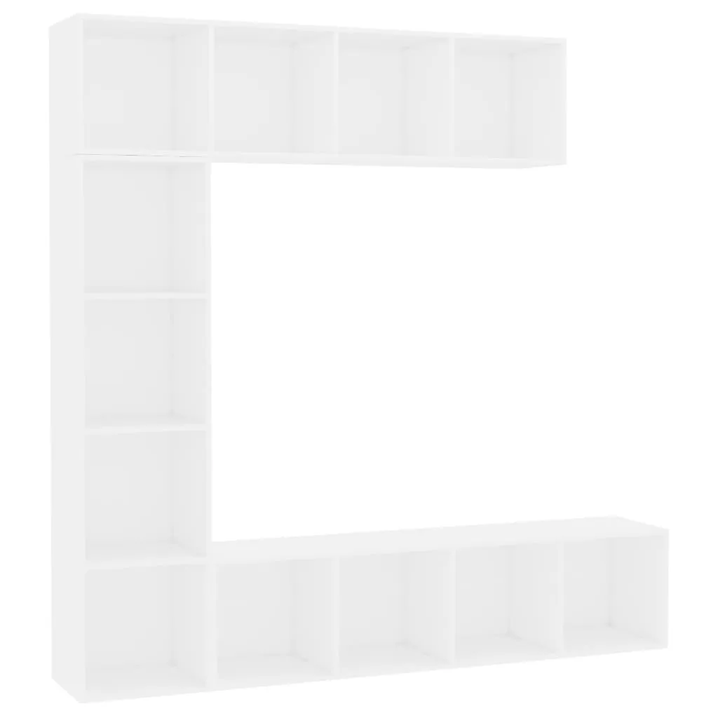 Bibliothèque et Meuble TV 3 pcs Blanc 180x30x180 cm pour Salon Moderne