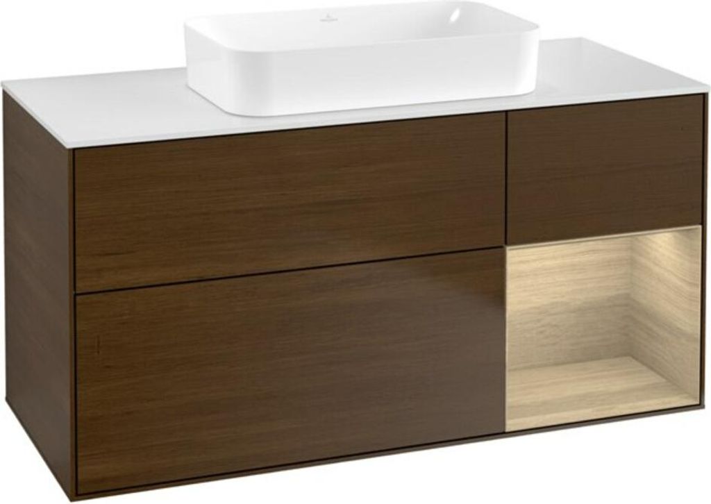 V&B Waschtischunterschrank Finion 120x60 cm, Reg re Oa ven, Walnut veneer