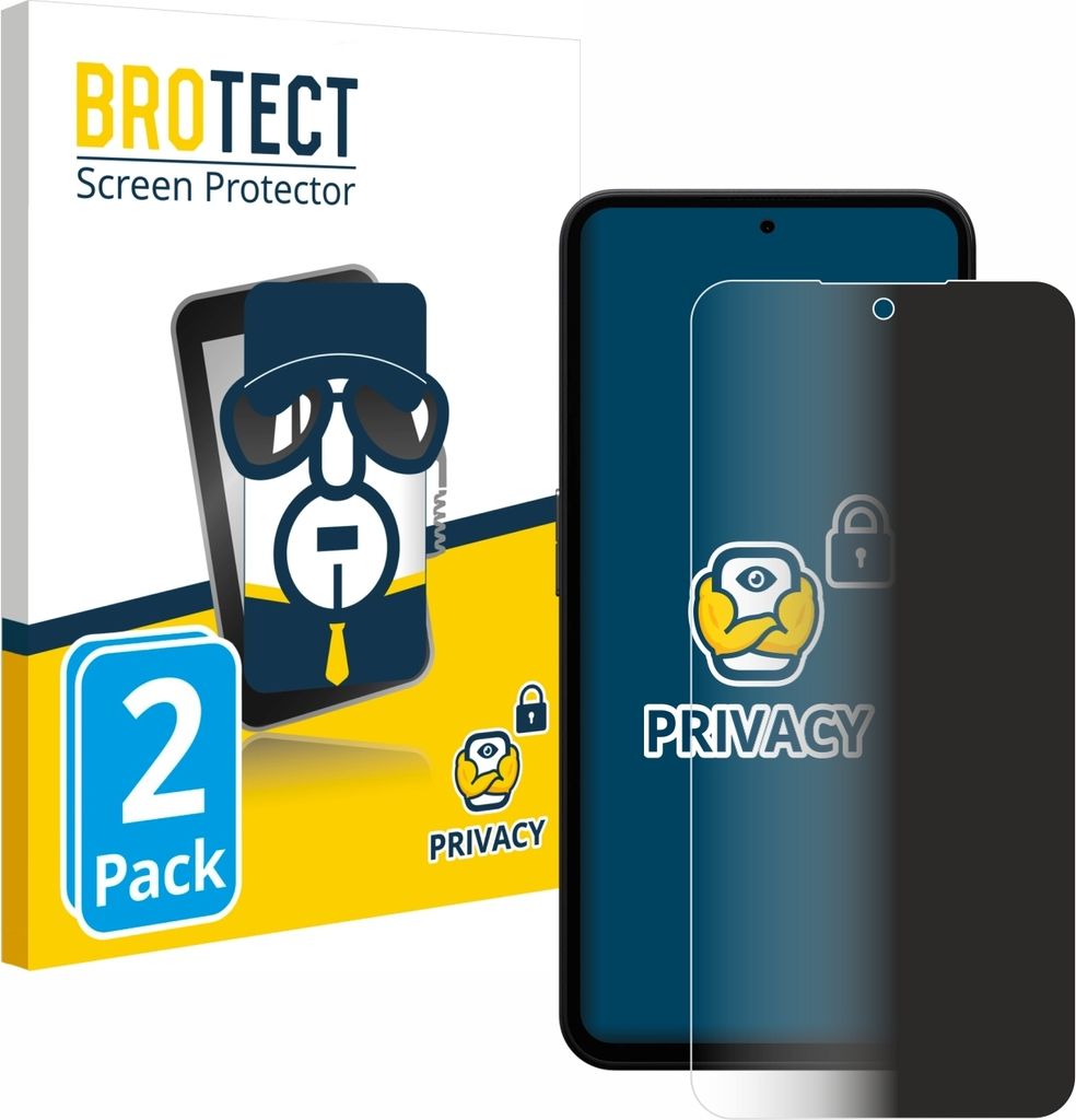 2x BROTECT Sichtschutzfolie für Nothing CMF Phone 1 Anti-Spy Privacy Sichtschutz Blickschutz Folie Blaulicht-Schutz