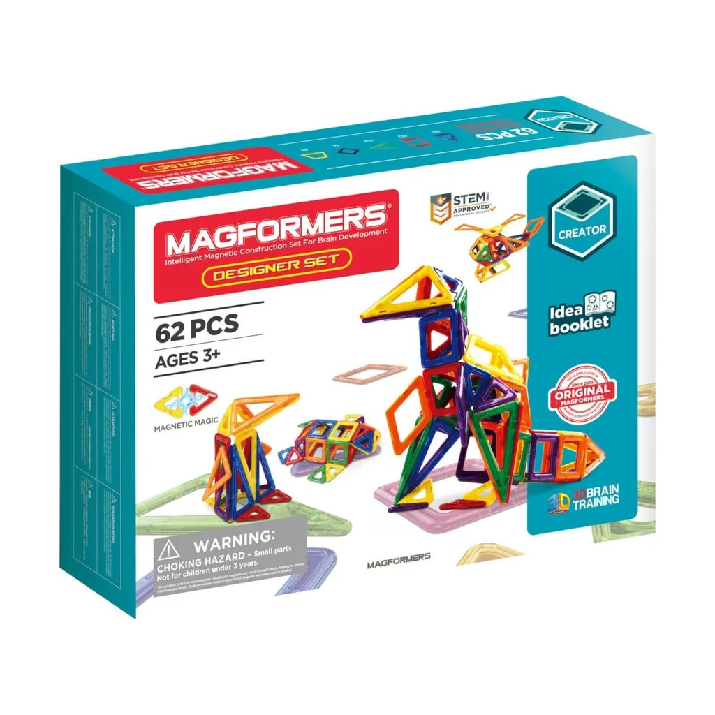 Magformers Designer Set 62 pcs : Fini l'Ennui avec ce Jeu de Construction