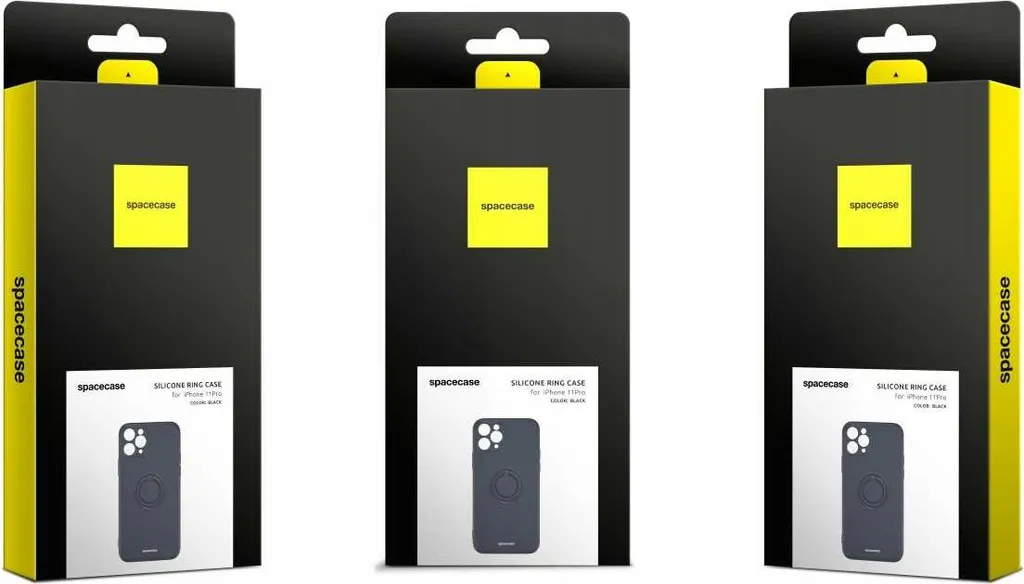 Custodia SPACECASE per iPhone 11 Pro Silicone Nero con Anello Supporto - 9