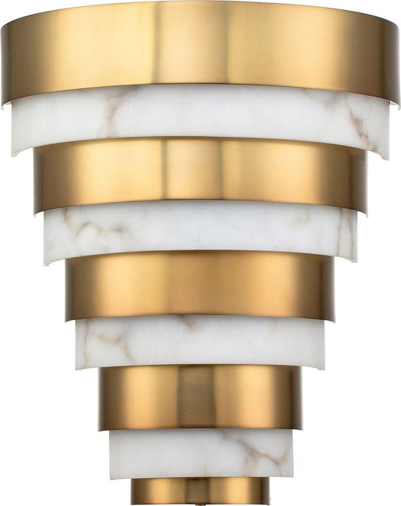 Wandleuchte Metall LED 35,7 cm hoch in Messing Antik 3000 K warmweiß 1080 lm Jugendstil