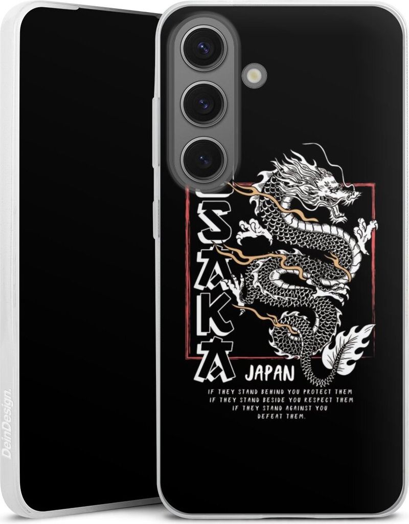 DeinDesign Slim Hülle für Samsung Galaxy S25 Silikon Case Ultra Dünn Handyhülle Drache Japan Meer