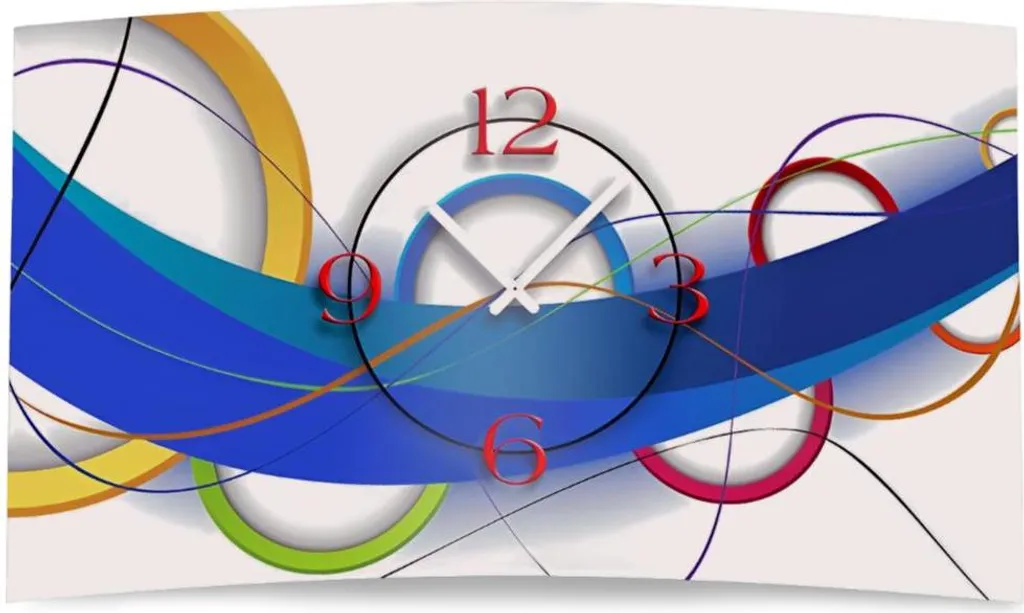 Horloge murale moderne pour cuisine et bureau design abstrait coloré