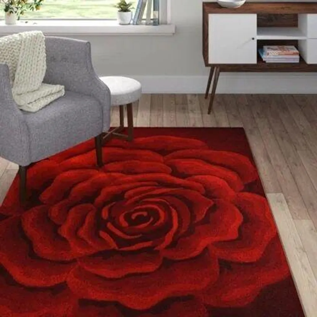 Tapis rouge Séville 17-9 (140x200) - Anti-tache et facile à entretenir