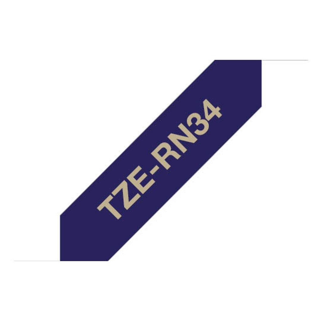 Brother TZE-RN34 Etiketten erstellendes Band Gold auf Produktbild 